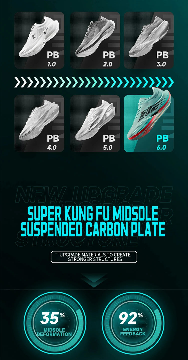 Feiying PB6.0 Men Running Shoes Professional Marathon Full Palm Suspended Carbon Board Racing Race Sneakers QDB023261299
