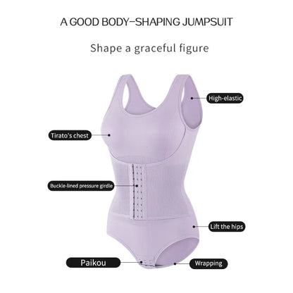 2025 New Bodysuit Shapewear with Zipper Belt Women Tummy Control Fajas Body Shaper Waist Trainer Slimming Cincher Corset Tops