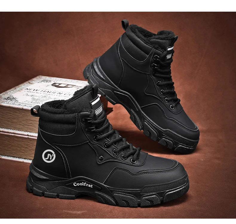 Mens Boots Casual Shoes Winter Platform Leather Designer Luxury Chelsea Cowboy Outdoor Work Safety Ankle Sneakers 2025