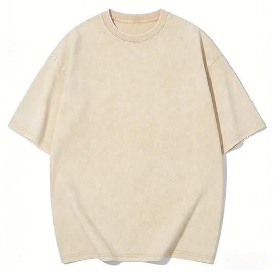 Premium Heavyweight 100% Cotton Vintage Washed Oversized Unisex Basic Casual Plain Streetwear T-shirt All Season For Men Women
