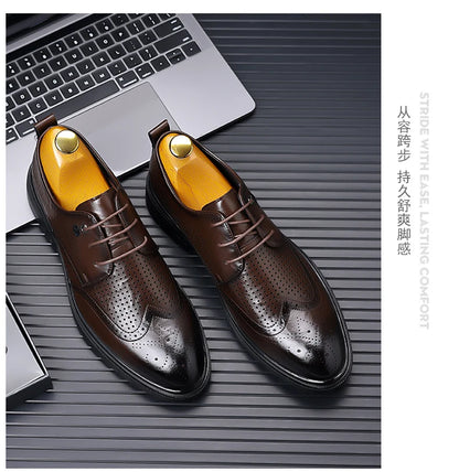 Handmade Men's Oxford Shoes designer Brogue Men Leather Shoes Luxury Fashion Wedding Shoe Business Office Men's Shoes Size 38-44