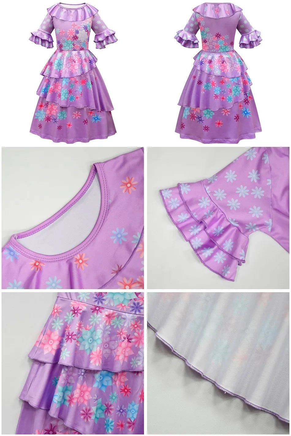 Kids Encanto Mirabel Isabela Dolores Costume Girls Elsa Belle Rapunzel Mermaid Carnival Cosplay Dress Children Princess Clothes