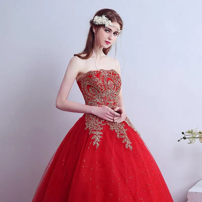2026 New Ball Gown Lace Tulle Red Wedding Dress With Tail Chinese Pattern Style Cheap China Embroidery Bridal Gown Customized