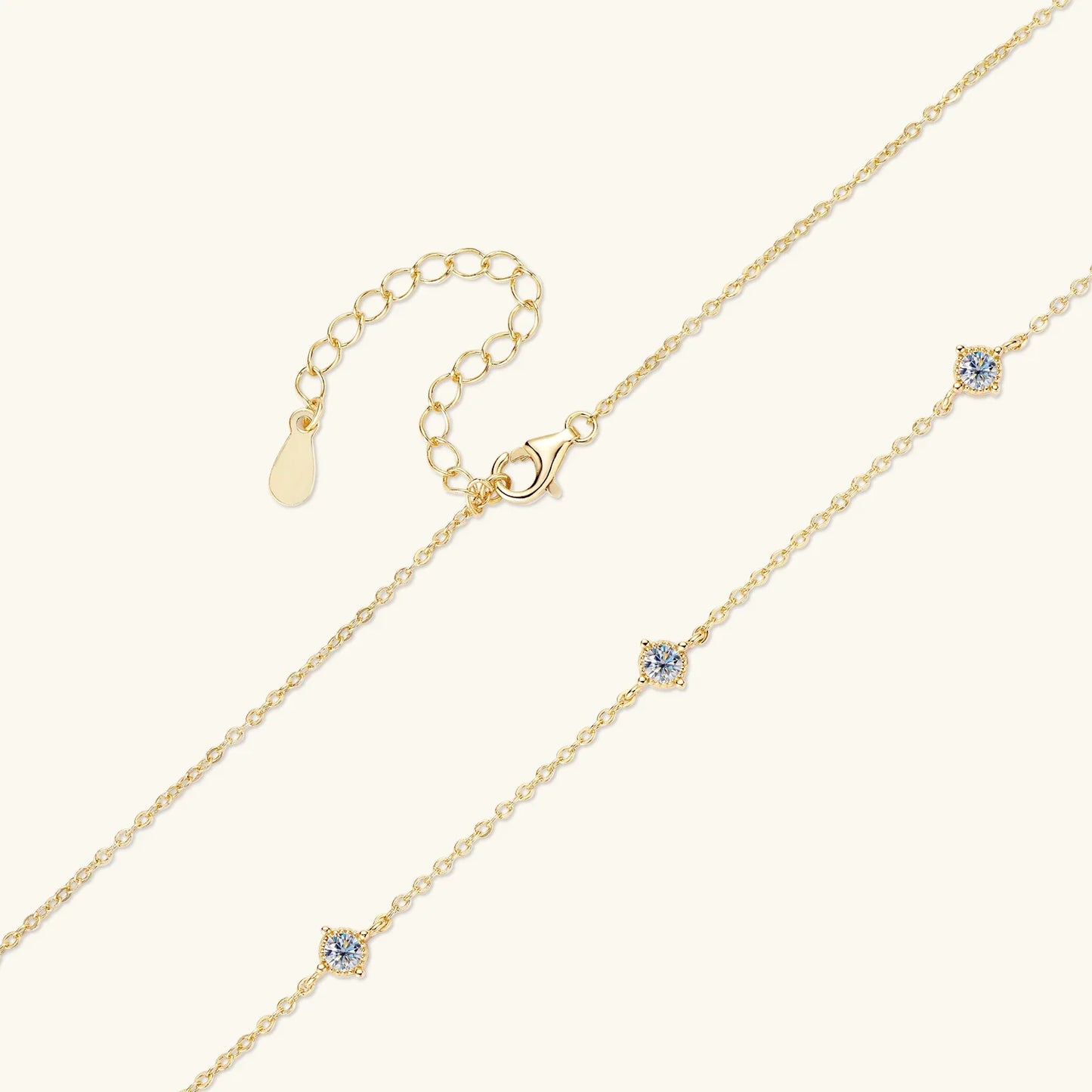 3mm Moissanite Diamond Necklaces for Women Dainty 18k Gold Plated/925 Sterling Silver Neck Chain Female Trendy Jewelry
