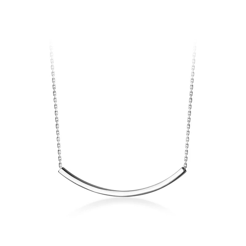 Silver Simple Geometric Female Necklaces 100% 925 Sterling Silver Classic Fashion Chain Necklaces For Women Girl Jewelry