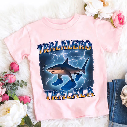 Italian Brainrot T-Shirt Kids Cartoon Anime Print Clothes Round Neck Basic Boys Tops Absorbent Casual Shirts Gift