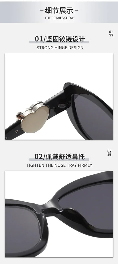 2025 New Trendy Fashion Cat Eye Women Sunglasses Oversized Oval Sun Glasses Ladies UV400 High Quality Light Luxury Sunshade