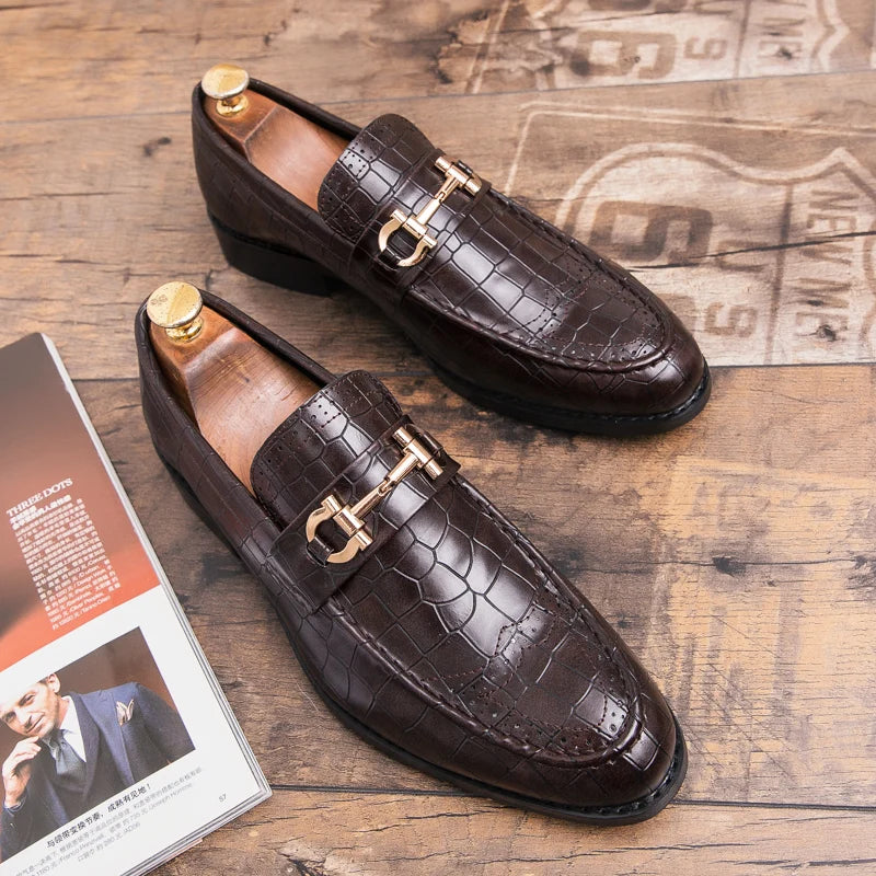 High Quality Casual Business Leather Shoes For Men Classic Social Leather Shoes Men Party Formal Loafers Men Dress Shoes Retro