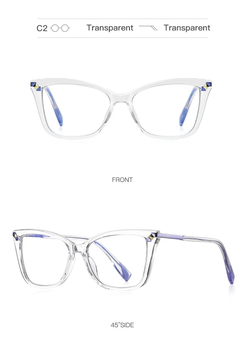 Usual Cat Eye Myopia Prescription Glasses Hyperopia Women Reading CR39 Anti Blue Light Optical Eyeglasses Frame PFD2127