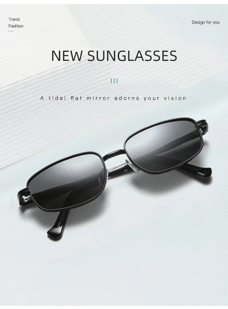 2026 Fashion Small Square Sunglasse Man Personality Brand Steampunk Metal Frame Sunglasses Women Retro Glasses UV400 Eyeglasses