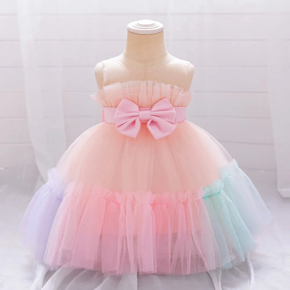 Leopard Princess Party Baby Girl Dress Toddler Tulle Wedding Bridesmaid Evening Dresses for Girls 1st Birthday Prom Tutu Costume