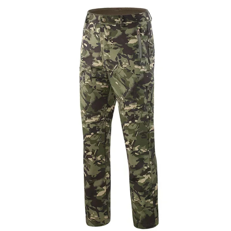 Tactical Pants Soft Shell Fleece Cargo Pants Men Hunting Pants Camouflage  Pant Casual Trousers Unisex Waterproof