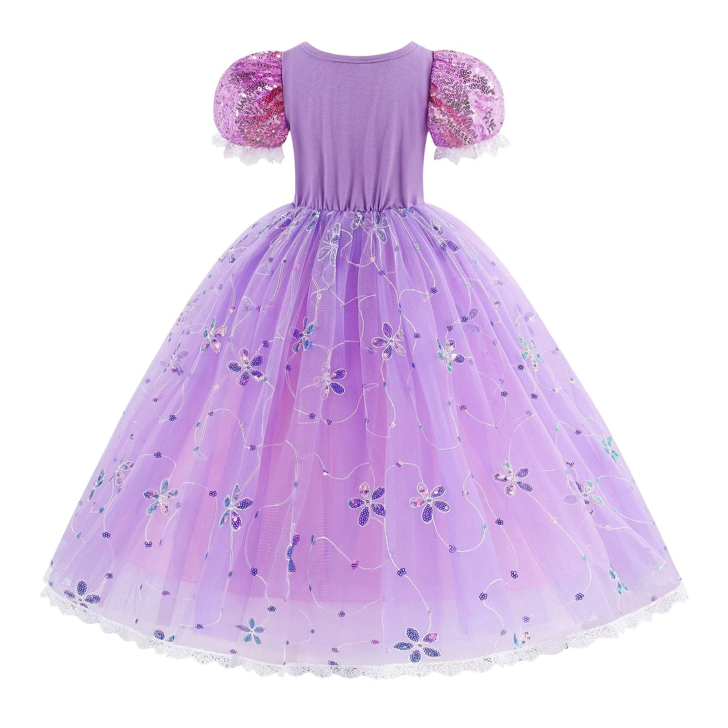 Girl Rapunzal Princess Dress Halloween Cosplay Ball Gown Party Costume Disguise Kids Outfit Children Clothes