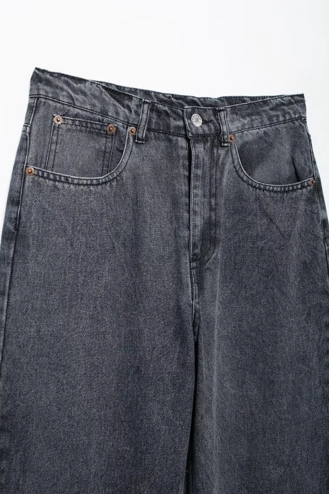 2024 Women's Street Fashion Denim Blue Jeans Distressed Patchwork High Waist Zipper Fly Ripped Retro Long Pants