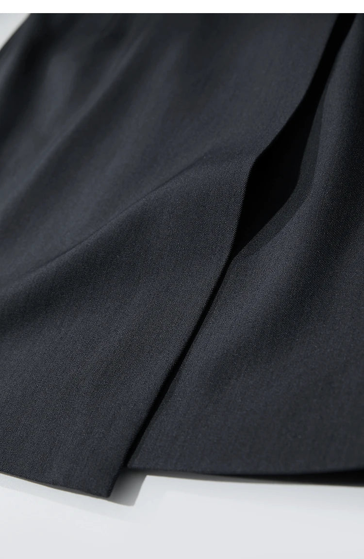 Minimalist Women's Skirt 2025 Spring New Office Lady Versatile Fashion Asymmetric Wrinkle A-line Half-body Skirt 12511092