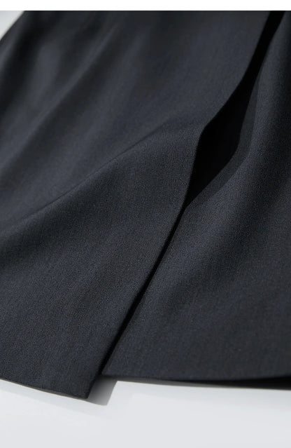 Minimalist Women's Skirt 2025 Spring New Office Lady Versatile Fashion Asymmetric Wrinkle A-line Half-body Skirt 12511092