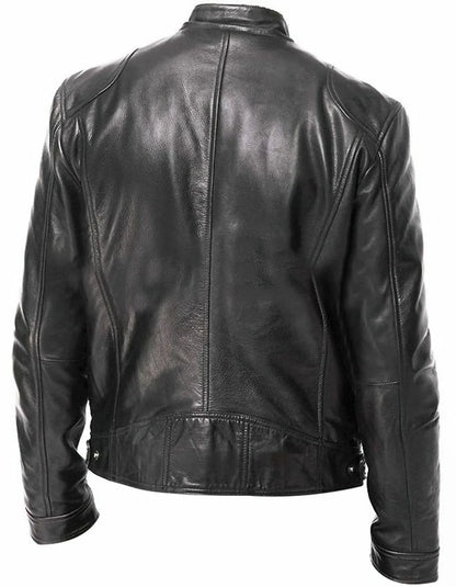 Motorcycle Equipment Men's Pu Leather Motorcycle Jacket Stand-up Collar Casual Leather Jacket Black Moto Racing Riding Jacket