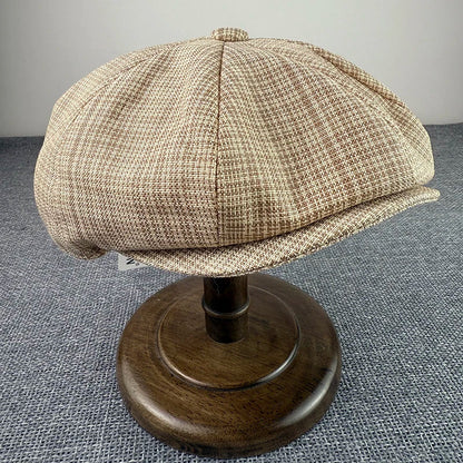 Summer Flax Newsboy Caps Breathable Octagonal Hat Men Women Berets Thin Casual Painter Caps Hats for Men