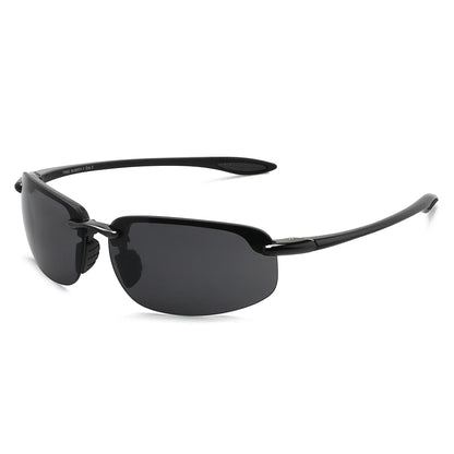 Rimless Polarized Sports Sunglasses Men&Women Tr90 Frame for Running Fishing Baseball Driving （8001）