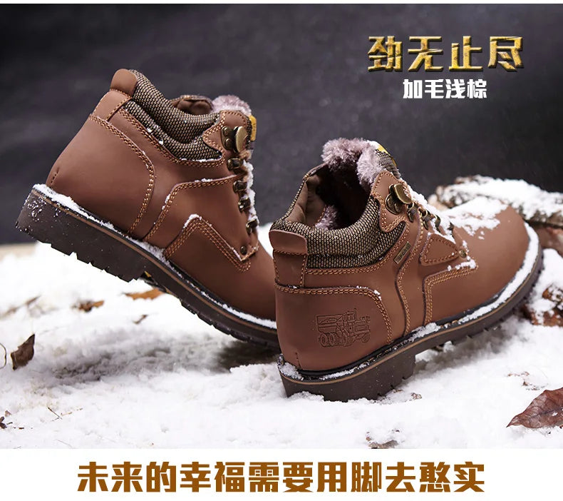 Natural Cow Leather Men’s Women Boots Handmade Retro Winter Autumn Shoes Ankle Snow Boots for Men Top Quality Shoes Dropshipping