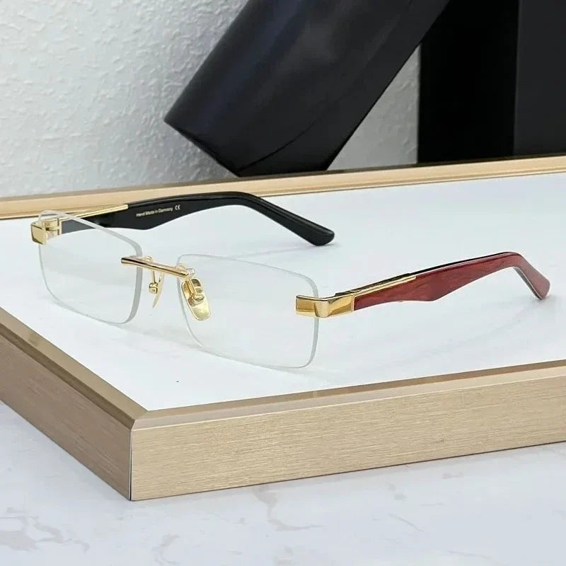 Designer Boundless Sunglasses THE ARTIST I Handmade in Germany Rectangle Alloy Acetate Luxury Top Quality UV400 Unisex with Case