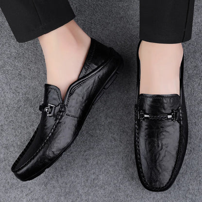 Genuine Leather Mens Loafers Casual Shoes Comfortable Moccasins Luxury Formal Slip on Flats Driving Shoes for Man Walking Shoes