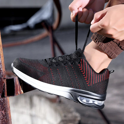 Lightweight Safety Shoes Women Men Air Cushion Work Sneakers Steel Toe Shoes Construction Safety Boots Anti-smash Work Shoes