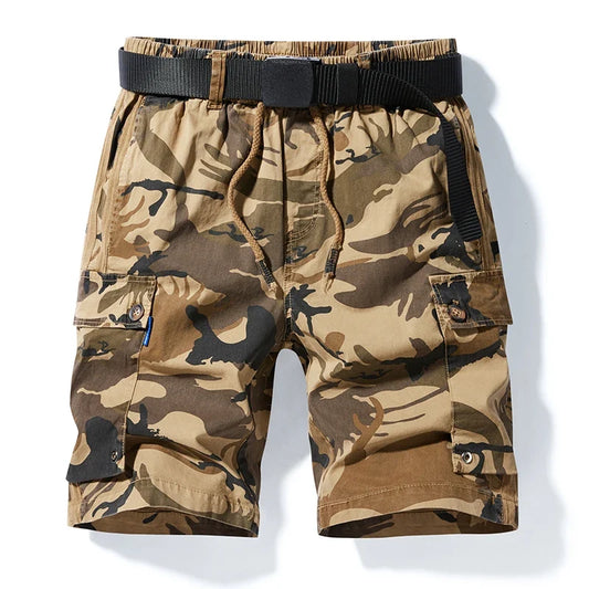Men Beach Vacation Style Casual Shorts New Multi Pocket Shorts Men Plus Size Loose Multicolor Camouflage Five Quarter Pants
