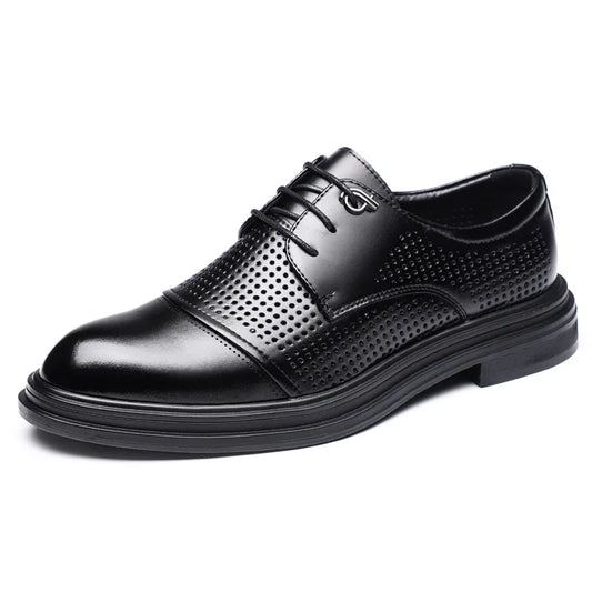 2026 New British Business Formal Leather Shoes for Man Summer Autumn Hallow Dress Shoes Male Solid Color Fashion Shoes Man