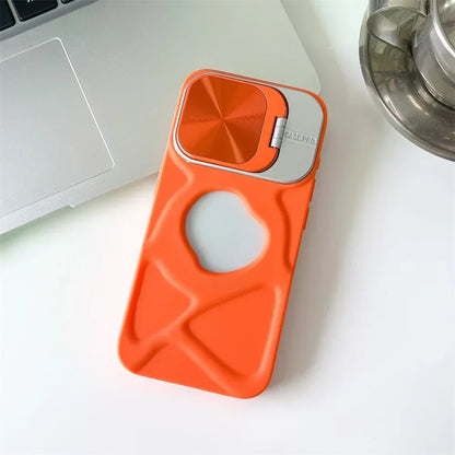حافظة مغناطيسية بتصميم شعار أنيق لهواتف iPhone 11 12 13 14 15 16 Pro Max Plus، غطاء سيليكون ناعم واقٍ للعدسة قابل للطي مع MagSafe