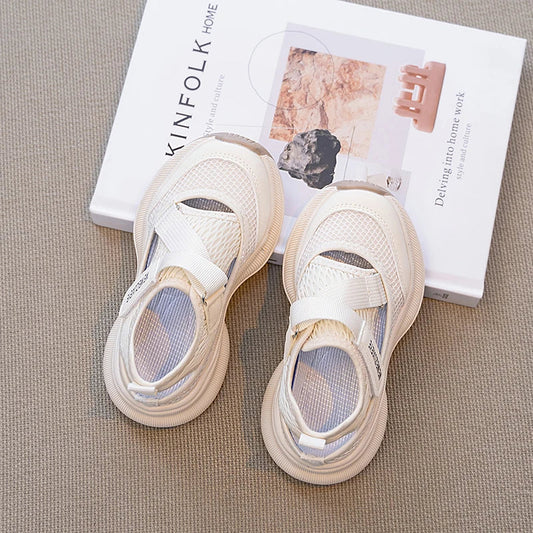Boys Girls Sports Sandals Rotating Button Students Sneakers Hollowed-out Summer New Students Running Shoes Mesh Breathable