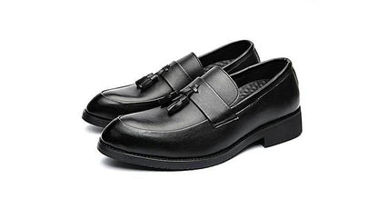 With Tassels Loafers Office Leather Shoes for Men Platform Thick Sole Pointed Toe Man Casual Shoe High Quality Fashion Elegant