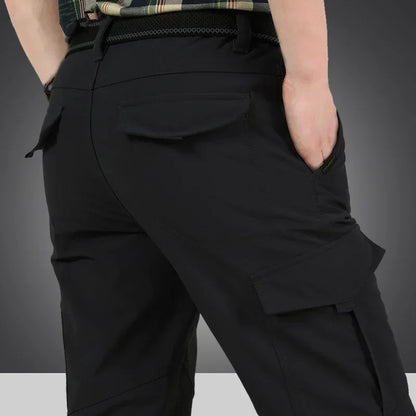 Thick Warm Cargo Stretch Pants Men Autumn Winter Hunting SoftShell Casual Fleece Pants Tactical Trousers  Waterproof Pants Men