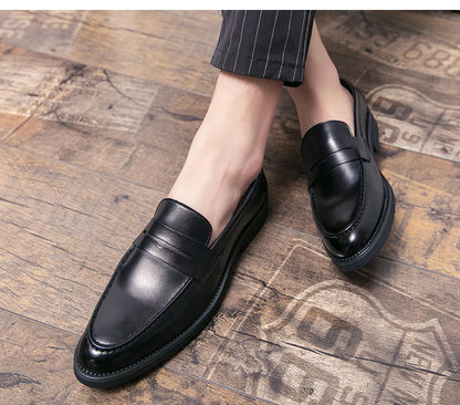 Men's Dress Shoes Formal Office Leather Brogues Shoes Male High Quality Casual Business Shoes Men Social Leather Loafers For Man