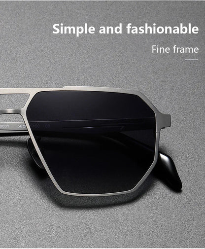 2026 New Fashion Pure Titanium Frame Polarized Sunglasses Men Luxury Glasse Frame  Retro Square
