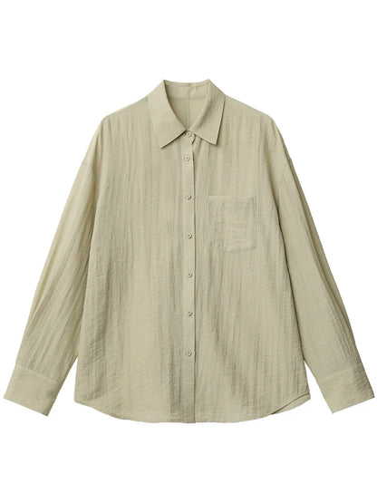 Women Long Sleeve Shirts Solid Loose Casual New Style Design Back Hollow Out Shirt Female Blouse Spring Summer 2026