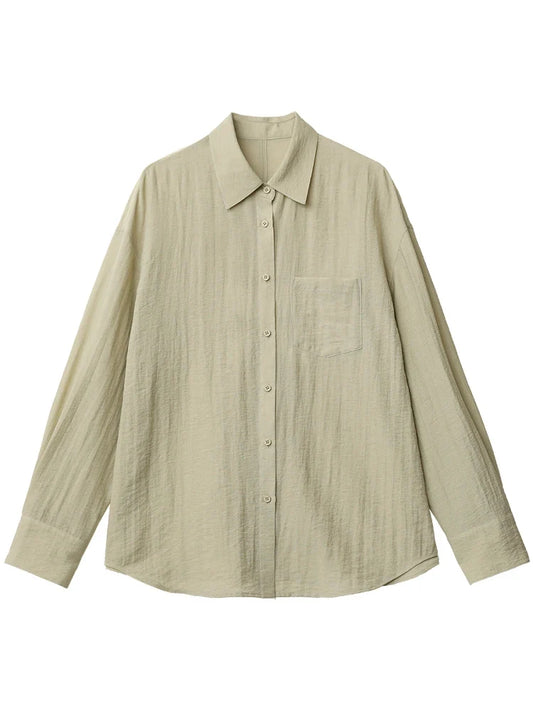 Women Long Sleeve Shirts Solid Loose Casual New Style Design Back Hollow Out Shirt Female Blouse Spring Summer 2026