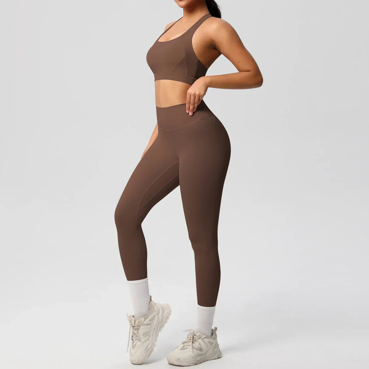 Women 2pcs Patchwork Sport Yoga Suit Training Sleeveless Sport Gym Tops  Tummy Control Slimming Booty Leggings Yoga Suit Sports