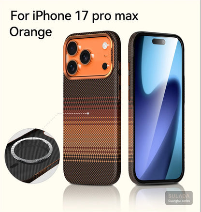 Ultra Strong Magnets Carbon Fiber Pattern Phone Case for IPhone 17 Pro Max Magnetic Wireless Charging Shockproof Protect Cover