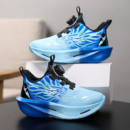 Children Running Shoes Non-slip Breathable Athletic Shoes Boys Girls Outdoor Lace-up Basketball Sneakers Waterproof Casual Shoes
