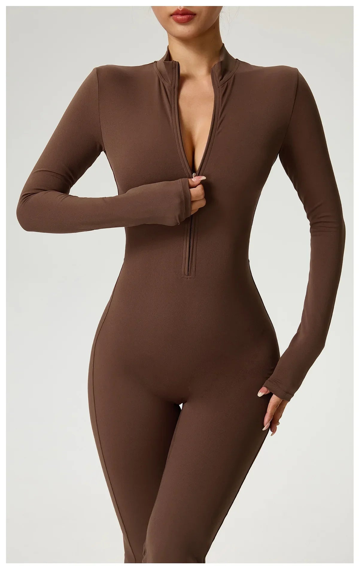 Zipper Jumpsuit Flared Pants Women Clothing Sportswear Gym Yoga Sport Sets Spandex Nylon Workout Sets Women Tracksuit