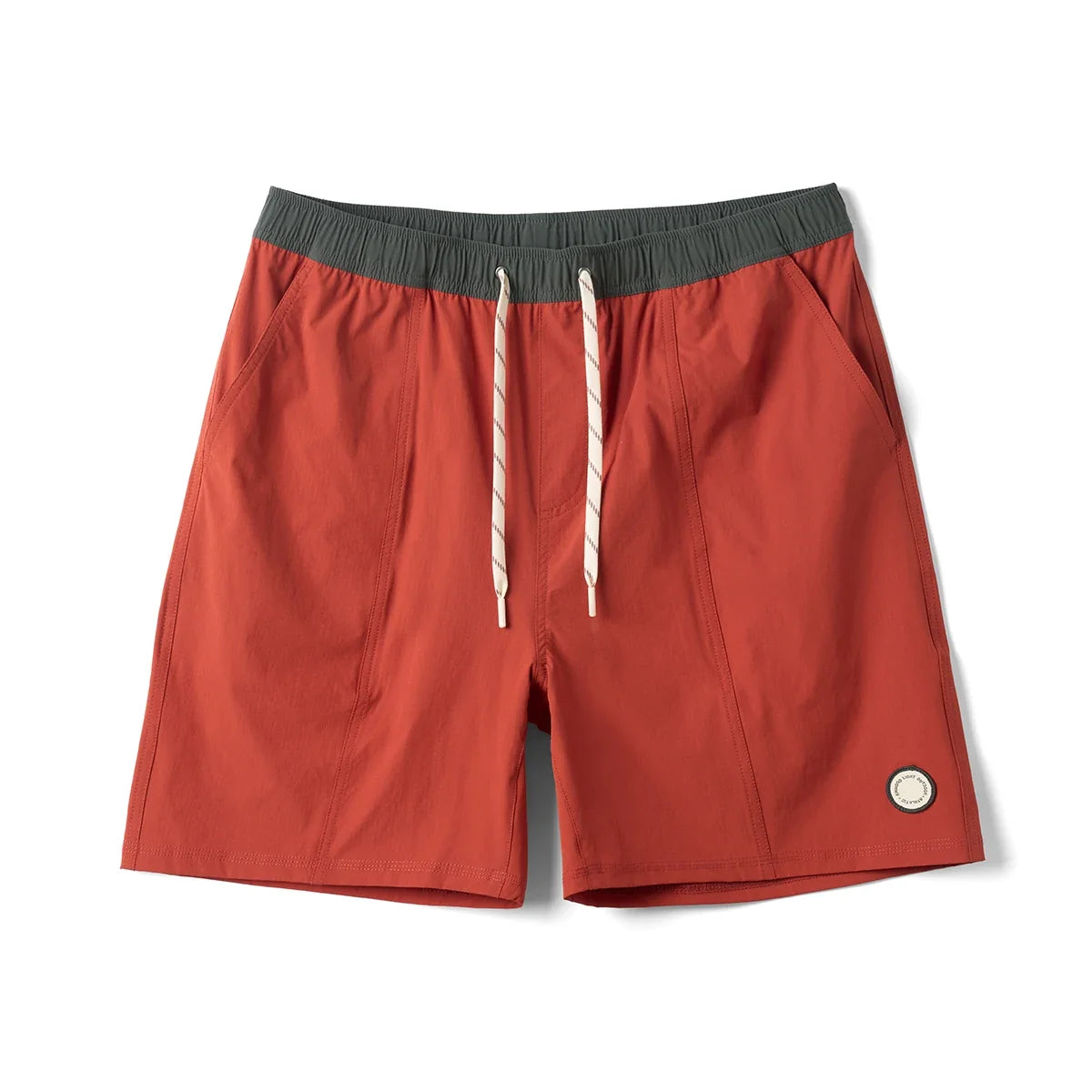 2025 Summer New 145gsm Elastic Fabric Beach Shorts Men Contrast Color Drawstring Athletic Shorts