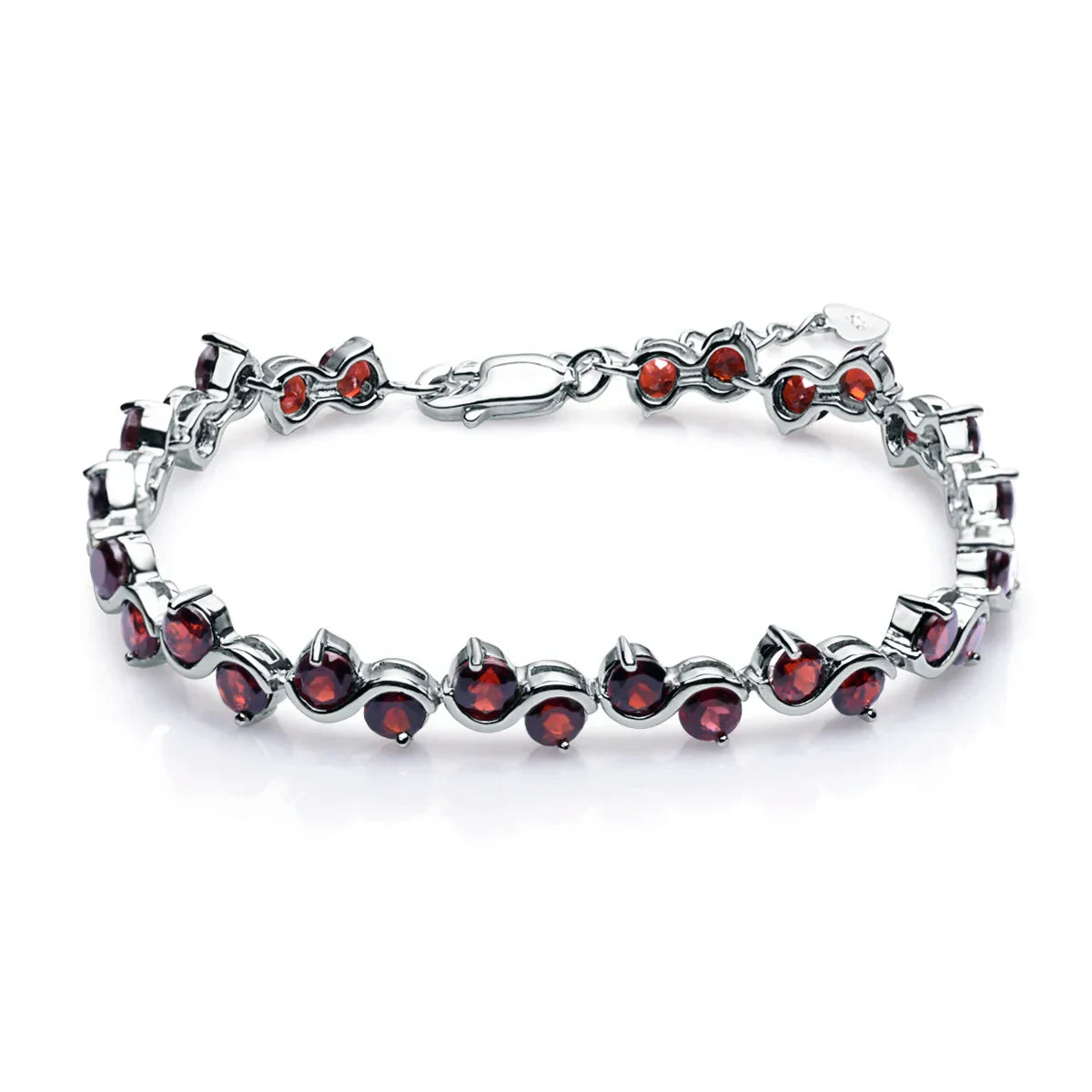 Natural Garnet Citrine Smoky Quartz Tennis Bracelet 925 Sterling Silver Gemstone Bracelet Fine Jewelry For Women