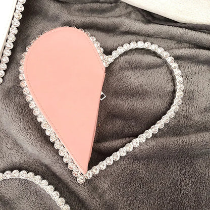 Diamond Red Heart Evening Clutch Women's Designer Chic RhinestoneBlack Wallet Wedding Party Sac A Main