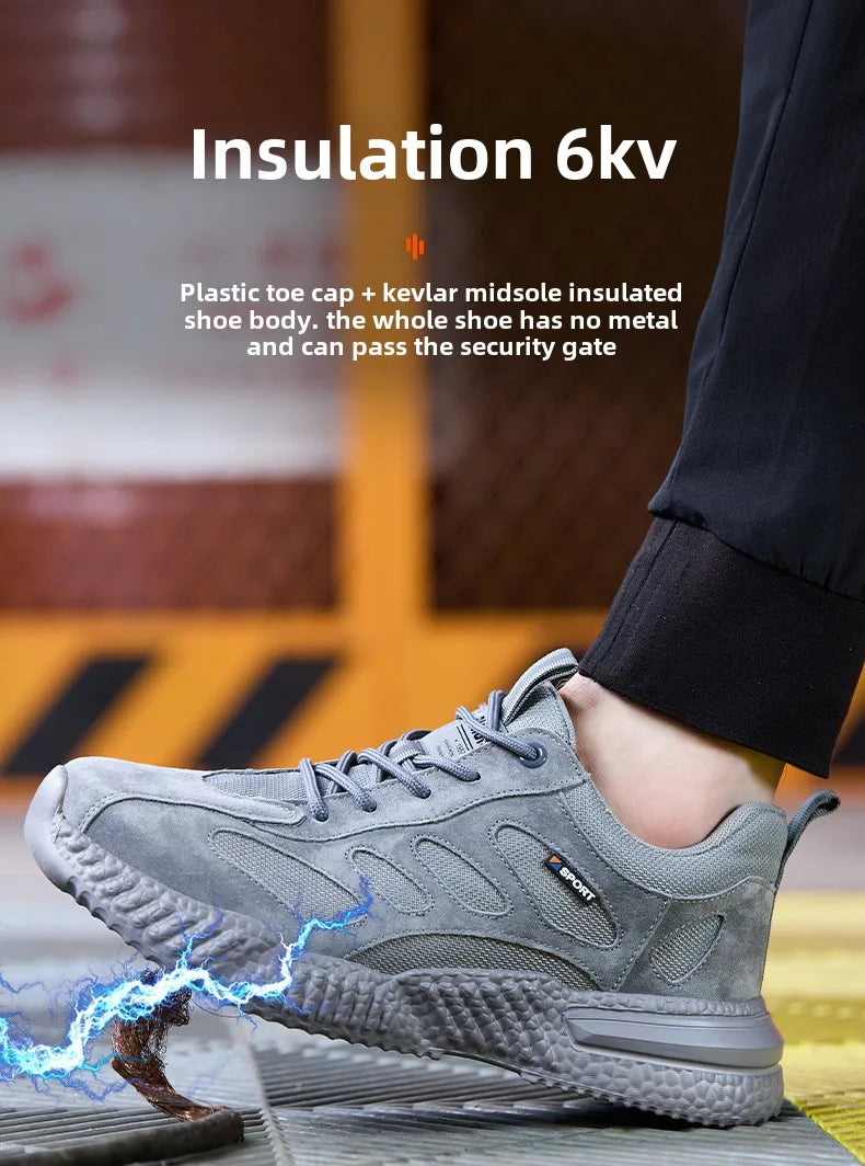 spring autumn light breathable work shoes mens work boots composite toe insulated shoes anti smash hard plastic toe safety shoes