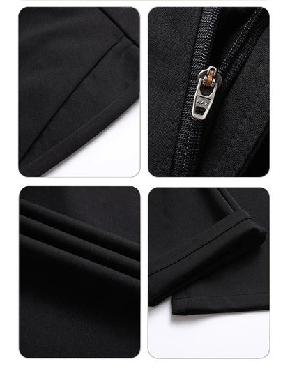 Spring Summer Men's Casual Pants Stretchy Suit Pants Formal Business Trousers Plus Size 46 48 Classic Navy Blue Trousers