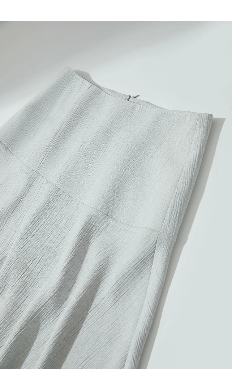 Minimalist Women Skirts Summer Luxur Office Lady  Solid Combination Twill A-line Elegant MIdi Skirt Female Clothing12542278