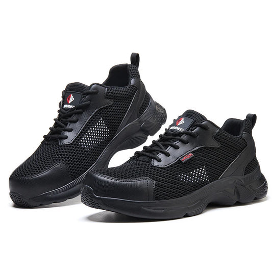 anti puncture men safety shoes summer breathable mesh work shoes industrial plastic toe sneakers construction insulated shoes