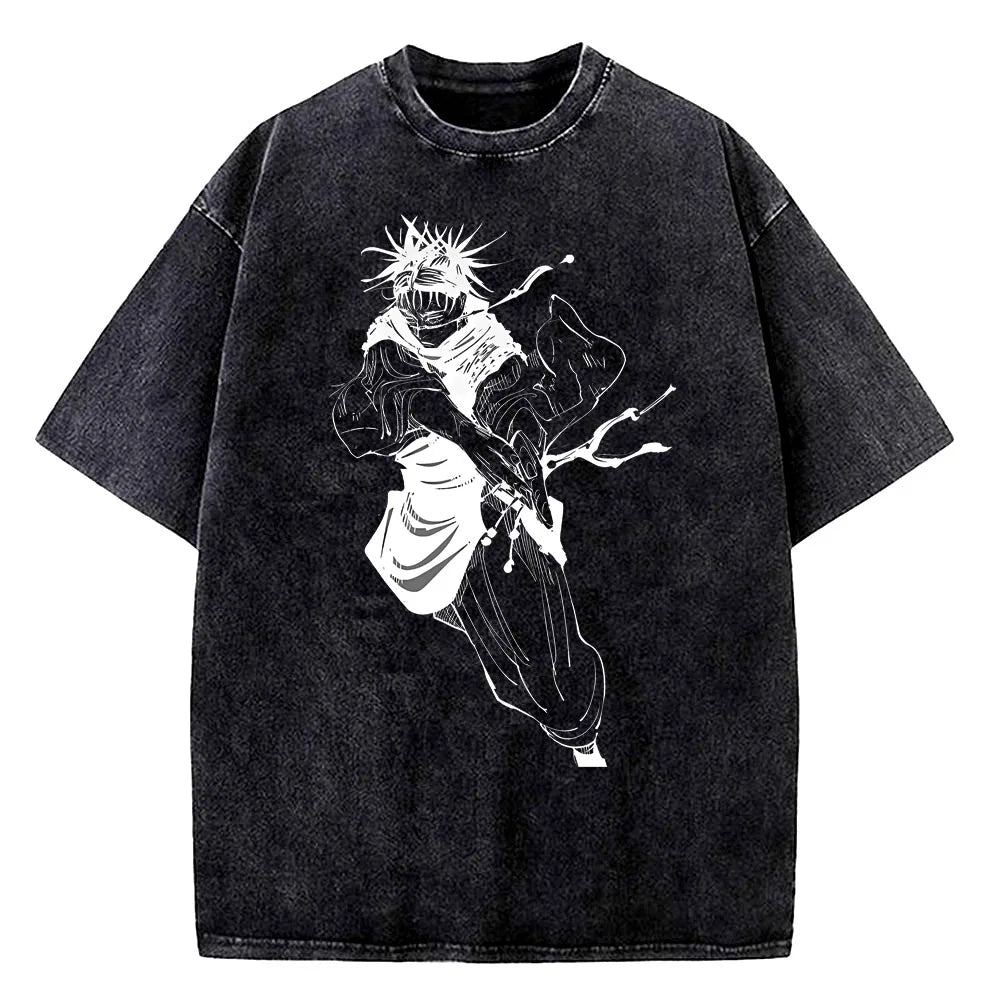 Anime Jujutsu Kaisen Choso Print T Shirt Men Women Y2k T-shirts Vintage Washed Cotton Tee Harajuku Male Short Sleeve Tshirt