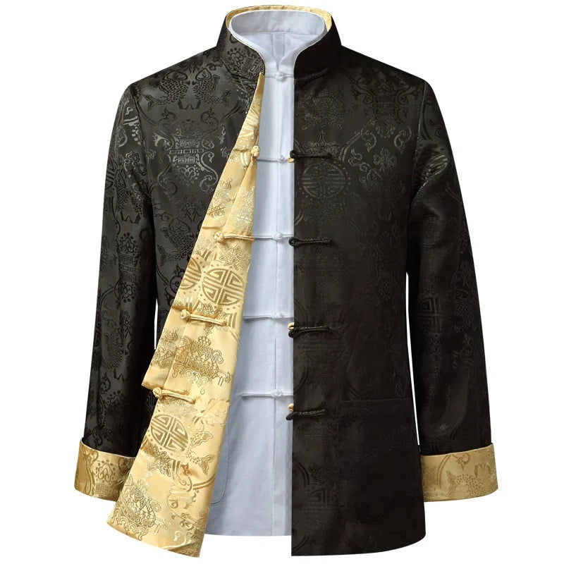 Men Chinese Dragon Shirt Kung Fu Coats China New Year Tang Suit Traditional Chinese Clothing For Men Jackets Hanfu Men Clothing